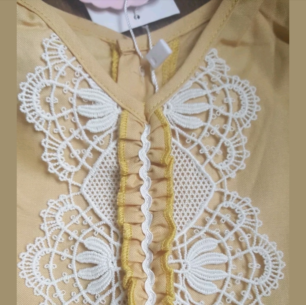 NWT Dollcake Ethnic dress boho chic party Mustard♡ - Picture 3 of 6